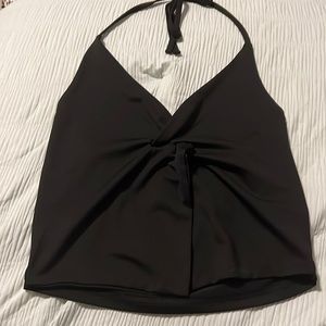 black Cutout Crop Top